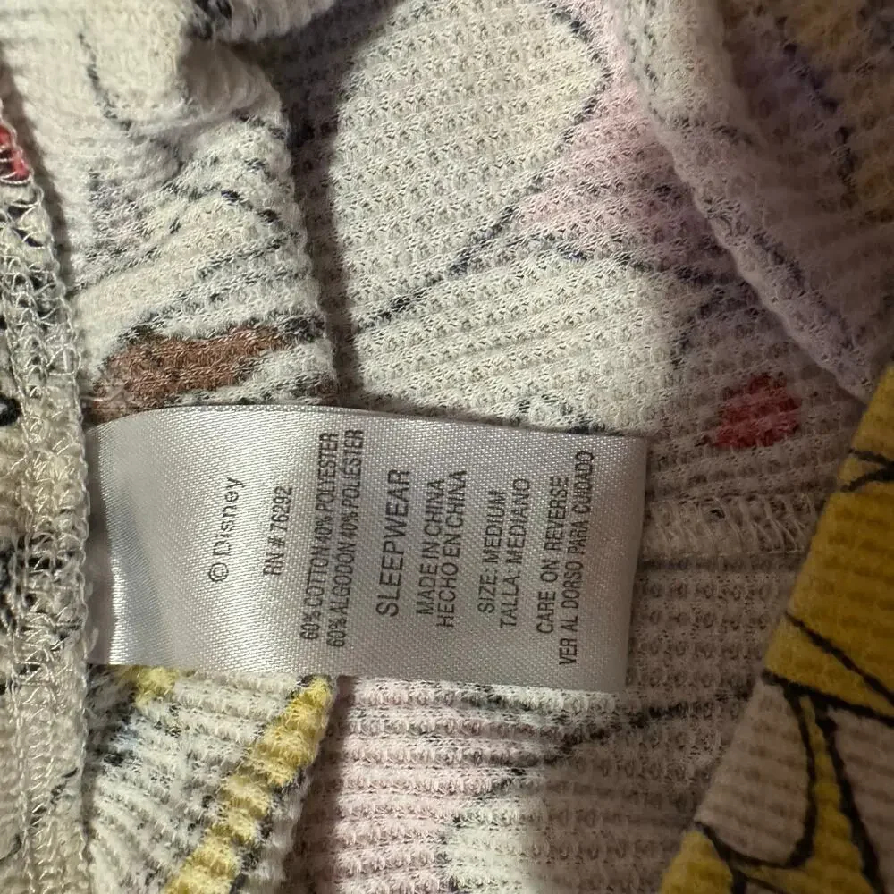 Disney Women’s Princess Waffle Knit Pajama Set Size Medium - Picture 8 of 8
